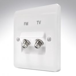 MK Logic K3525D1WHI F Type Satellite Socket Double | Socket World