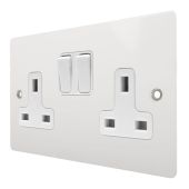 Hamilton 80SS2WH-W Gloss White 13A Double Socket