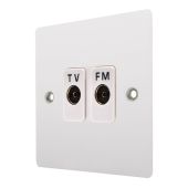 Hamilton 80TVFMW Gloss White Isolated TV/FM Diplexer 1in/2out