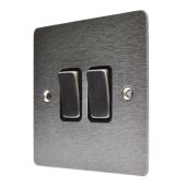 Hamilton 84R22SS-B Stainless Steel 10a 2 Gang Light Switch