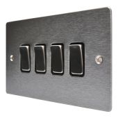 Hamilton 84R24SS-B Stainless Steel 10a 4 Gang Light Switch