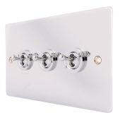 Hamilton 87T23 Polished Chrome 10a 3 Gang Dolly Switch