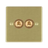 Hamilton 72T22 Satin Brass 20A double toggle light switch 2 way