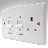 MK K5060WHI Flush 45a Double Pole Switch + 13a Socket