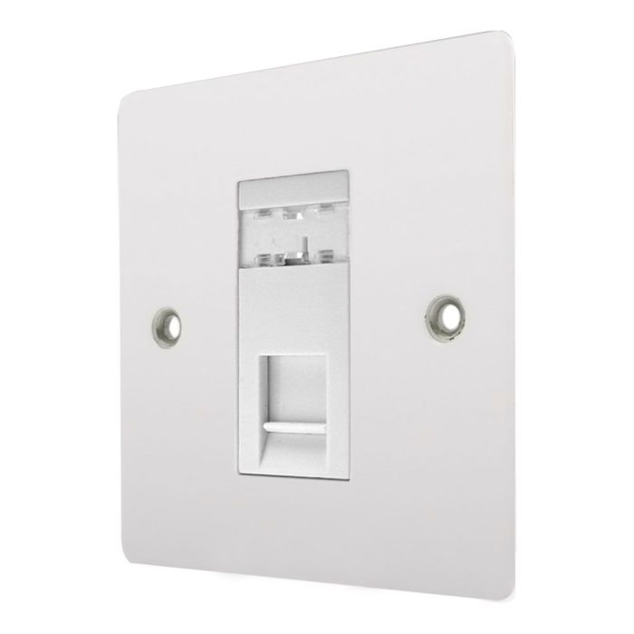 Hamilton 80J45W Gloss White RJ45 CAT 5E Outlet-Unshielded