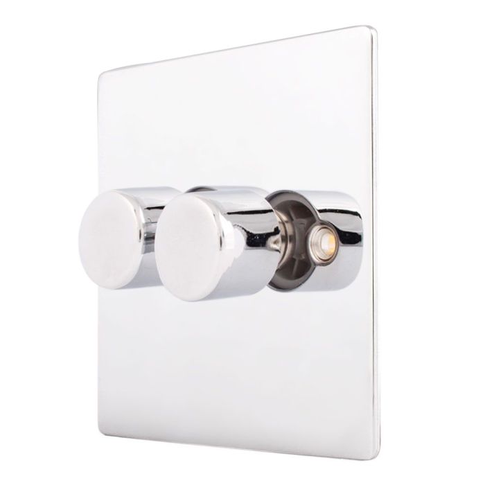 Hamilton 872X40 Polished Chrome 2 Gang Dimmer 400W