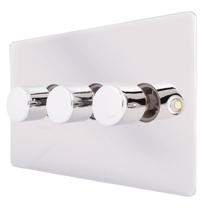 Hamilton 873X40 Polished Chrome 3 Gang Dimmer 400W