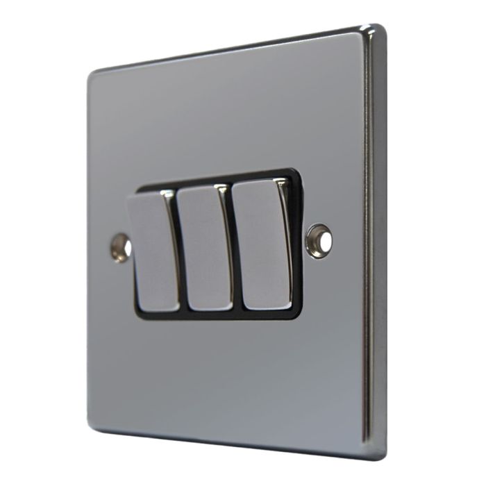 Hamilton 78R23BK-B Black Nickel 3 Gang Light Switch